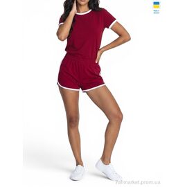 Фотография Шорты женские Лето 1614 норма бордовий (4 шт. р.сетка S-XL) "Sport style" недорого оптом от прямого поставщика