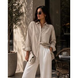 Фотография Рубашка женская летняя R002 beige р.S-L "SHEPARIS" недорого оптом от прямого поставщика