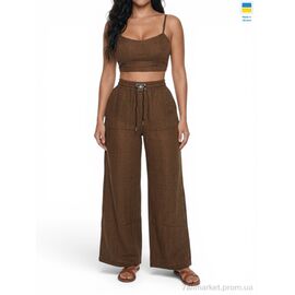 Фотография Женские брюки Лето 49045 коричневий (3 шт. р.сетка XL-3XL) "Sport style" недорого оптом от прямого поставщика