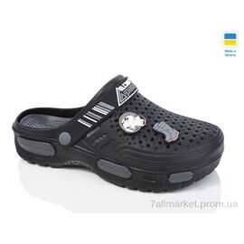 Крокси чоловічі легкі Літо N118 чорний (6 пар р.41-45) "Lot Shoes" недорого оптом від прямого постачальника