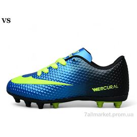 Футбольне взуття дитячі Весна/осінь Crampon Mercurial 08 blue (8 пар р.31-35) "VS" недорого оптом від прямого постачальника