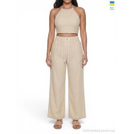 Фотография Женские брюки Лето 4960 св.бежевий (4 шт. р.сетка XL-4XL) "Sport style" недорого оптом от прямого поставщика