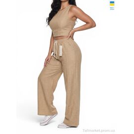 Фотография Женские брюки Лето 49046 бежевий (3 шт. р.сетка 4XL-6XL) "Sport style" недорого оптом от прямого поставщика