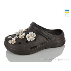 Крокси жіночі літні Літо 413 шоколад (8 пар р.36-41) "Lot Shoes" недорого оптом від прямого постачальника