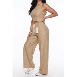 Штани жіночі літні 49046 beige р.4XL-6XL "VICTORY" недорого оптом від прямого постачальника