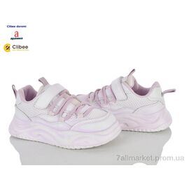 Кросівки дитячі модні Весна/осінь AC9993-2 white-purpure (6 пар р.33-38) "Clibee-Doremi" недорого оптом від прямого постачальника