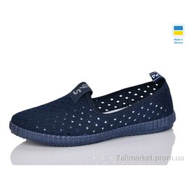 Фотография Слипоны женские тканевые Лето Сл.526 синій (10 пар р.36-40) "Lot Shoes" недорого оптом от прямого поставщика