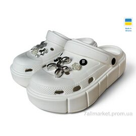 Крокси жіночі літні Літо E152-2-6 білий (6 пар р.36-40) "Rai shoes" недорого оптом від прямого постачальника