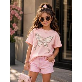 Фотография Футболка детская на девочку 11420 pink р.110-128 "Major" недорого оптом от прямого поставщика