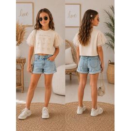 Фотография Футболка детская на девочку 16401 beige р.110-128 "Major" недорого оптом от прямого поставщика