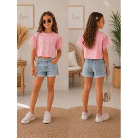 Фотография Футболка детская на девочку 16401 pink р.110-128 "Major" недорого оптом от прямого поставщика