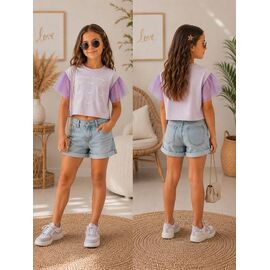 Фотография Футболка детская на девочку 16401 purple р.110-128 "Major" недорого оптом от прямого поставщика