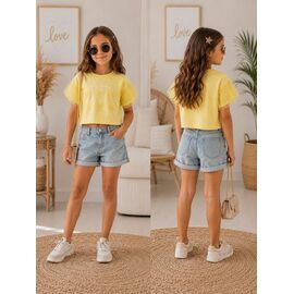 Фотография Футболка детская на девочку 16401 yellow р.110-128 "Major" недорого оптом от прямого поставщика