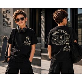 Фотография Футболка детская на мальчика 3712 black р.110-128 "Major" недорого оптом от прямого поставщика
