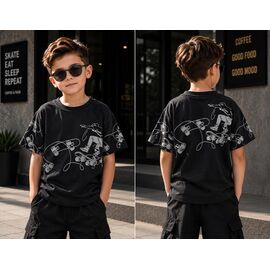 Фотография Футболка детская на мальчика 3716 black р.110-128 "Major" недорого оптом от прямого поставщика