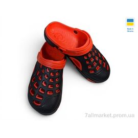 Фотография Кроксы мужские легкие Лето 308 чорно-червоний (6 пар р.40-45) "Rai shoes" недорого оптом от прямого поставщика