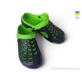 Фотография Кроксы мужские легкие Лето 308 чорно-зелений (6 пар р.40-45) "Rai shoes" недорого оптом от прямого поставщика