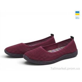 Сліпони жіночі тканинні Літо 23-40 бордо (8 пар р.36-41) "Rai shoes" недорого оптом від прямого постачальника