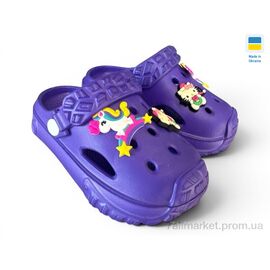 Крокси дитячі літні Літо 3001 фіолетовий (6 пар р.24-35) "Rai shoes" недорого оптом від прямого постачальника