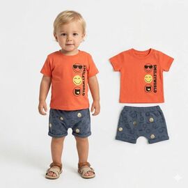 Фотография Футболка детская на мальчика 53447 orange р.0.9-2 "MALIBU" недорого оптом от прямого поставщика