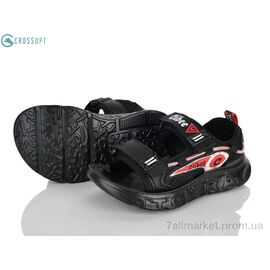 Фотография Сандалии детские летние Лето Z862A black-red (6 пар р.26-31) "CROSSOPT" недорого оптом от прямого поставщика