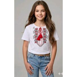 Вишиванка дитяча на дівчинку DD223 white р.116-146 "Limerense" недорого оптом від прямого постачальника