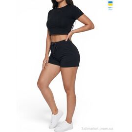 Фотография Шорты женские Лето 0620 чорний (4 шт. р.сетка 2XL-5XL) "Sport style" недорого оптом от прямого поставщика