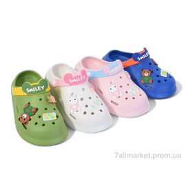 Крокси дитячі літні Літо 608-2 mix (12 пар р.30-35) "BABYSHOP" недорого оптом від прямого постачальника