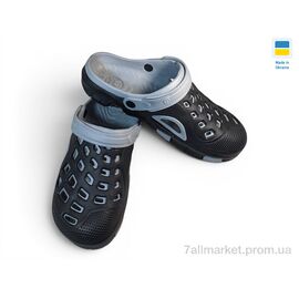 Крокси чоловічі легкі Літо 308 чорно-сірий (6 пар р.40-45) "Rai shoes" недорого оптом від прямого постачальника