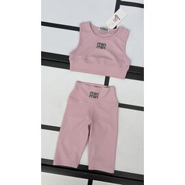 Костюм дитячий спортивний літній на дівчинку 390 pink р.116-140 "Kosmy" недорого оптом від прямого постачальника