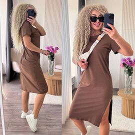 Фотография Платье летнее женское 2065 brown р.42-50 "LINDA" недорого оптом от прямого поставщика