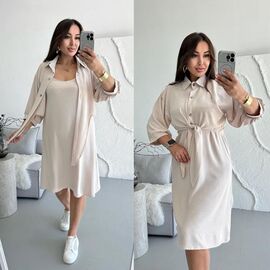 Костюм жіночий 9079 beige р.42-52 "LINDA" недорого оптом від прямого постачальника
