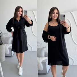 Костюм жіночий 9079 black р.42-52 "LINDA" недорого оптом від прямого постачальника
