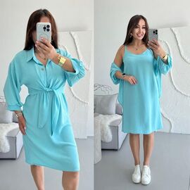 Костюм жіночий 9079 l.blue р.42-52 "LINDA" недорого оптом від прямого постачальника