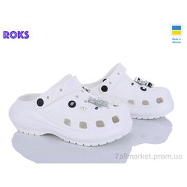 Фотография Кроксы женские летние Лето 1410-2-6 білий (6 пар р.36-40) "Roks" недорого оптом от прямого поставщика