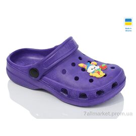 Крокси дитячі літні Літо N017 т.фіолетовий (6 пар р.30-35) "Lot Shoes" недорого оптом від прямого постачальника