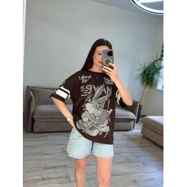 Фотография Футболка женская 14-2 brown р.one size "VLADISLAVA" недорого оптом от прямого поставщика