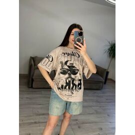 Фотография Футболка женская 40-1 beige р.one size "VLADISLAVA" недорого оптом от прямого поставщика