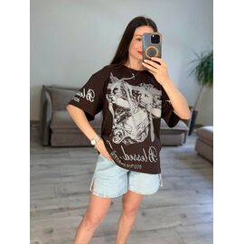Фотография Футболка женская 40-2 brown р.one size "VLADISLAVA" недорого оптом от прямого поставщика