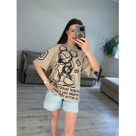Фотография Футболка женская 40-5 beige р.one size "VLADISLAVA" недорого оптом от прямого поставщика