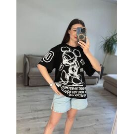 Фотография Футболка женская 40-5 black р.one size "VLADISLAVA" недорого оптом от прямого поставщика
