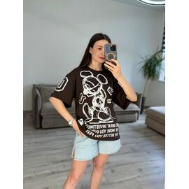Фотография Футболка женская 40-5 brown р.one size "VLADISLAVA" недорого оптом от прямого поставщика