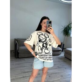 Фотография Футболка женская 40-5 white р.one size "VLADISLAVA" недорого оптом от прямого поставщика