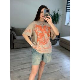 Фотография Футболка женская 40-7 beige р.one size "VLADISLAVA" недорого оптом от прямого поставщика