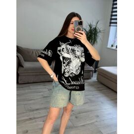 Фотография Футболка женская 40-7 black р.one size "VLADISLAVA" недорого оптом от прямого поставщика