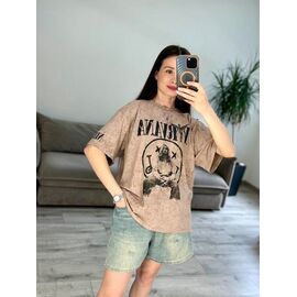 Фотография Футболка женская 40-8 d.beige р.one size "VLADISLAVA" недорого оптом от прямого поставщика