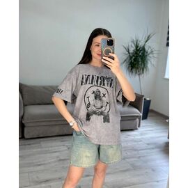 Фотография Футболка женская 40-8 grey р.one size "VLADISLAVA" недорого оптом от прямого поставщика