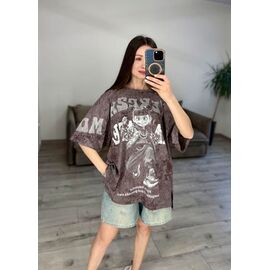 Фотография Футболка женская 55 brown р.one size "VLADISLAVA" недорого оптом от прямого поставщика