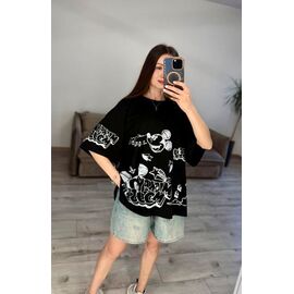 Фотография Футболка женская 55-1 black р.one size "VLADISLAVA" недорого оптом от прямого поставщика