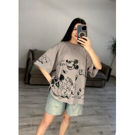 Фотография Футболка женская 55-1 grey р.one size "VLADISLAVA" недорого оптом от прямого поставщика